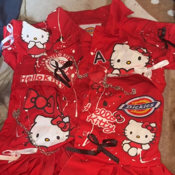 Hello Kitty Red Dress with Chain Accents